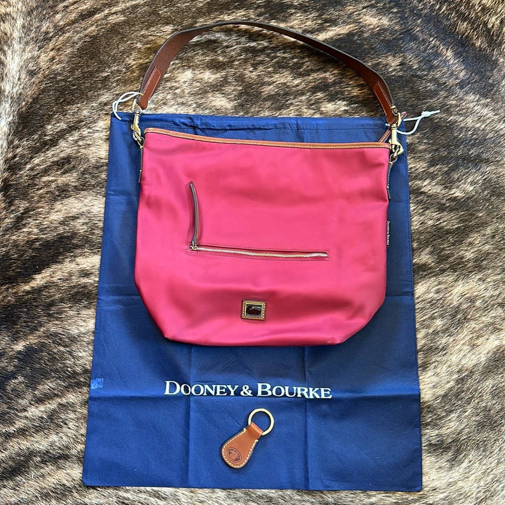 Dooney & Bourke Canvas Bag & Key Chain with dust bag.
